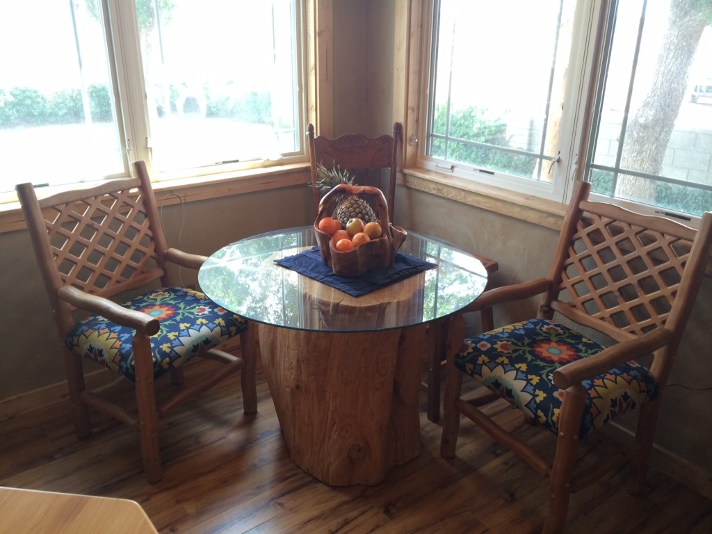 Kim and Patricia have really enjoyed their breakfast nook, which also tends to double as Kim's office!
